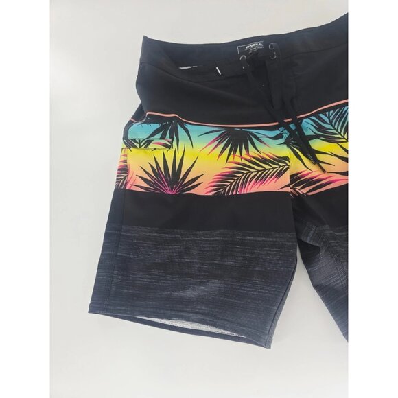 O'Neill Hyperfreak Heat Block Boardshorts Mens 38 Black Stretch Zip Pocket - Picture 6 of 7